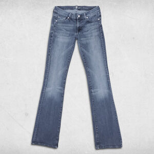 7 For All Mankind Bootcut Jeans Womens 27 Blue Dark Wash Premium Denim Cowgirl